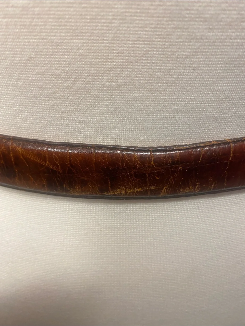 Vintages - Distressed- Cognac Brown Leather Men's Belt with Brass Buckle